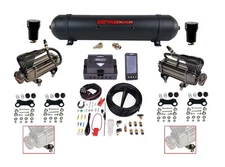Complete 3/8" Air Ride Kit ALP4 Air Lift System Dual Compressors & Seamless Tank