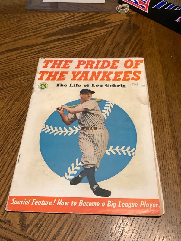 1940'S PRIDE OF THE YANKEES COMIC BOOK STORY OF BASEBALL HOF GREAT LOU GEHRIG !!