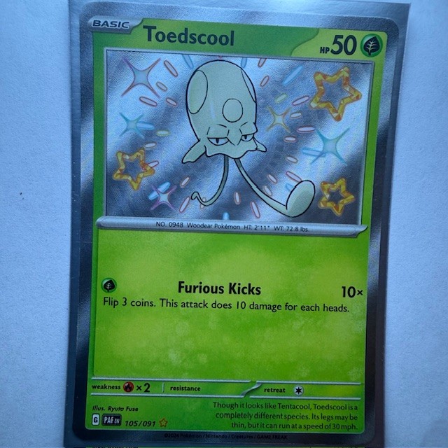 Toedscool - Shiny Rare SV: Paldean Fates 105/091 NM