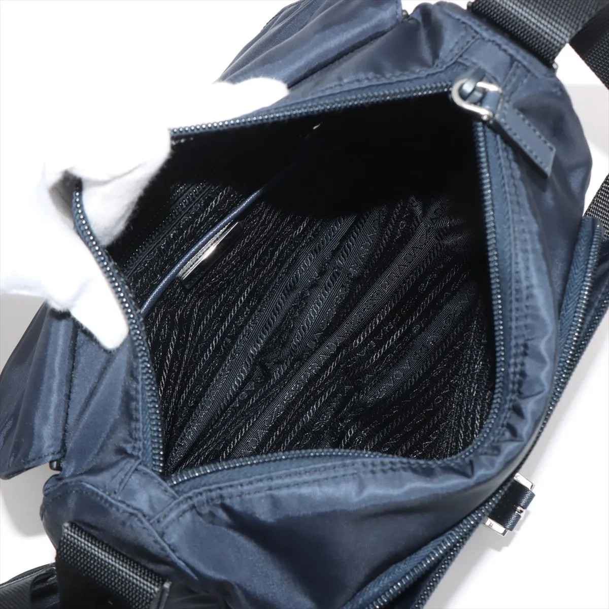 Prada Tessuto Nylon Shoulder bag Navy Blue thumbnail 7