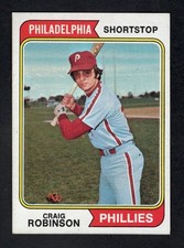 1974 Topps Baseball Card #23 Craig Robinson Philadelphia Phillies NRMT