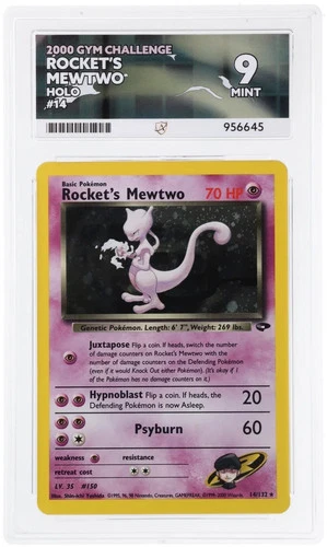 ACE 9 Rockets Mewtwo Holo 14/132 Gym Challenge Ace Label Graded Card