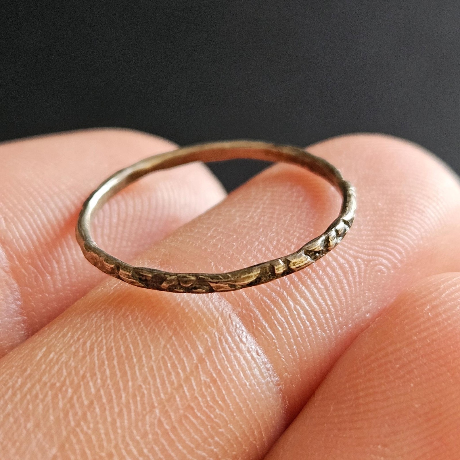 Solid Silver Fine Random Engraved Fine Ring Fine … - image 4