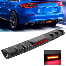 Carbon Fiber Rear Bumper Spoiler Diffuser Trim w/ Brake Lights For Honda Element