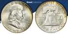 1954-D Franklin Half Dollar PCGS MS 66 Beautiful Reverse and Obverse Colors