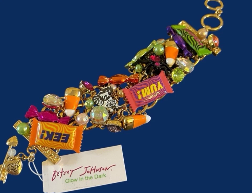 Betsey Johnson Bracelet Halloween Multi Color Gold Tone Access New - Image 3 of 4