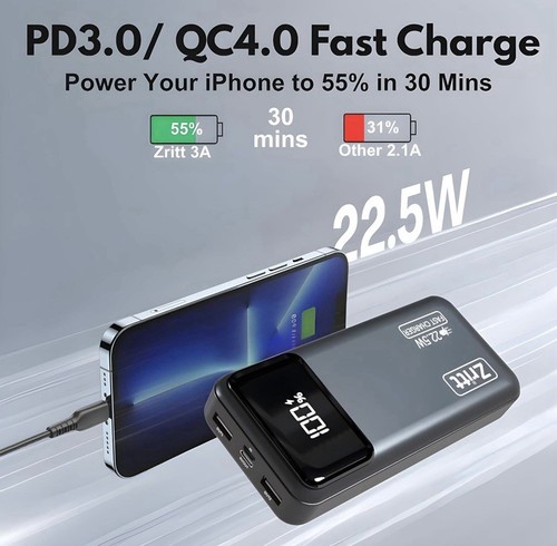 Power Bank 20000mAh, 22.5W PD3.0 QC4.0 Fast Charging Portable Charger with LED - 第 8/16 張圖片