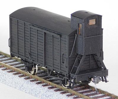 HO Scale CS JGR Fuwa-3000 Covered Goods Wagon w/Brakeman's Cab Kit Caboose Van