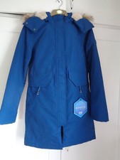 Karrimor Parka Jacket Ladies Blue Night Weathertite Size 10 (s)rrp £119 Fur Hood