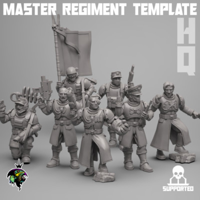 Master Regiment Template HQ Squad Imperial Guard  x8 Reptilian Overlords