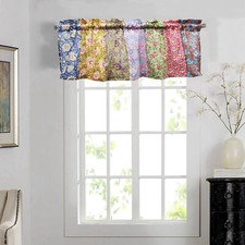 Patchwork Window Curtain Valance Multicolour Floral Rod Pocket Boho Home D cor