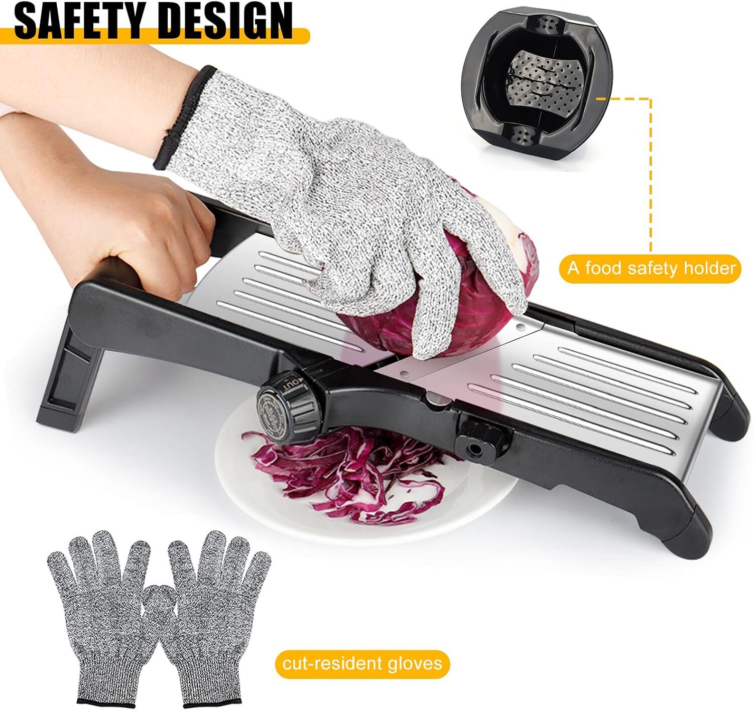 7-in-1 Adjustable Stainless Steel Mandoline Vegetable Food Slicer for Kitchen -