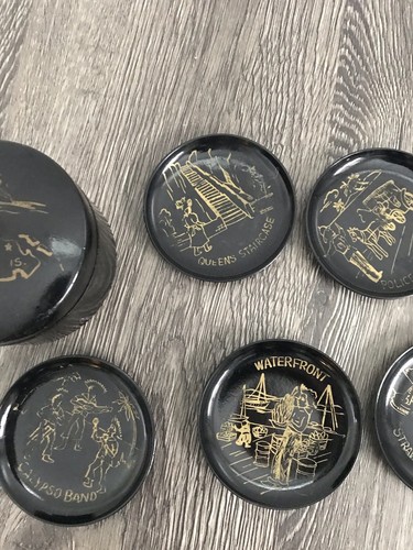 Posavasos vintage NASSAU Bahamas ~ Juego de 6 - Imagen 3 de 4