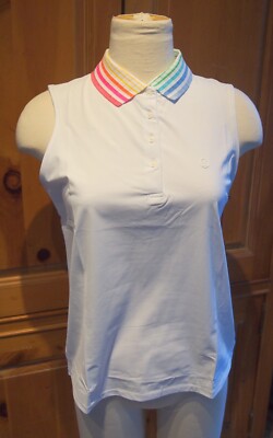G/FORE  Women's Colour Blend Silky Tech Nylon Sleeveless Polo Top NWT XL $110