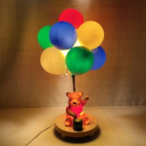 Winnie The Pooh Vintage 1980's Honey Pot Bear Holding Balloons Lamp/Night Light - Picture 1 of 11