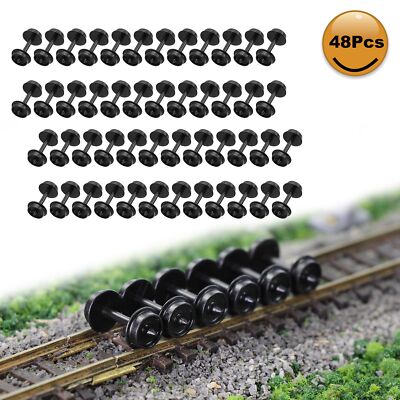 Evemodel HP28N 48pcs N Scale POM Plastic 33'' Wheels for Model Trains Wheelset