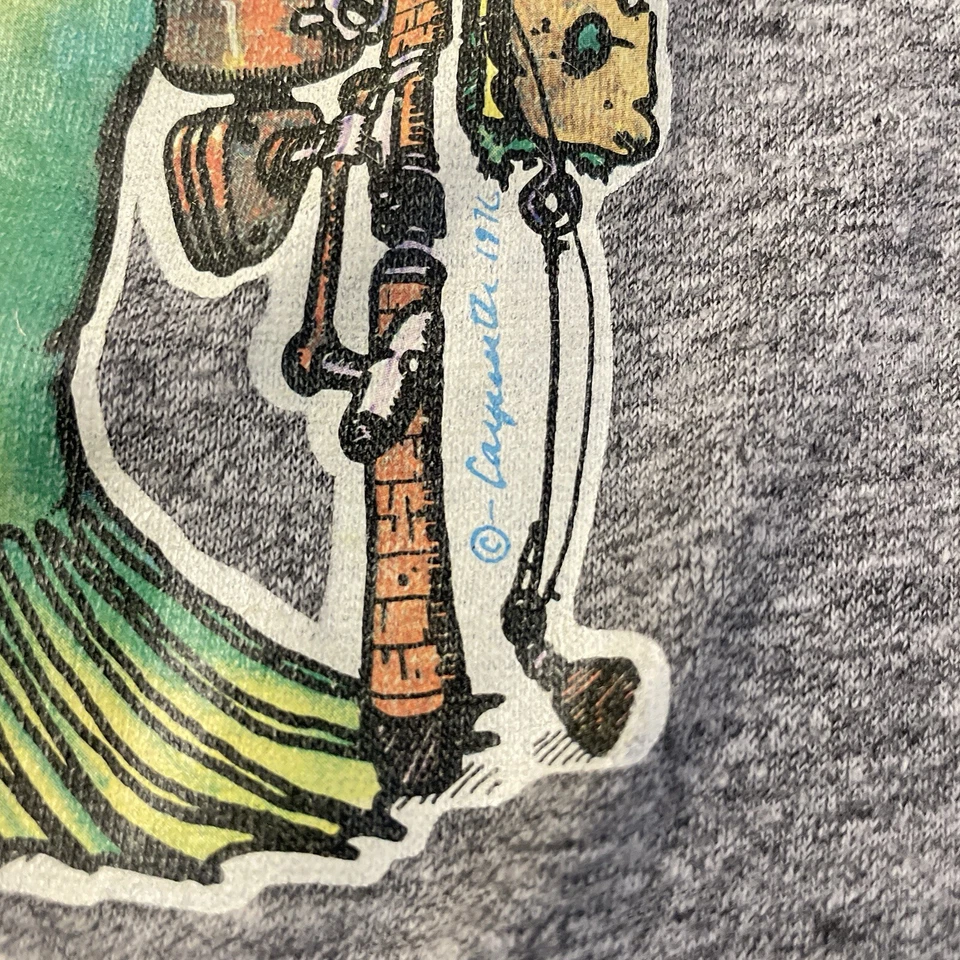 Camisa de Pesca DE COLECCIÓN Juvenil Gris Medio Divertida Arte Pez EE. UU. 70s 80s 90s Niños De Colección Foto 4 de 4