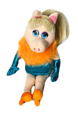 Vintage Nanco Miss Piggy Plush 12" Doll Glamour Faux Fur 1980 Jim Henson Muppets