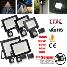Image of LED Floodlight Motion Sensor Security Garden Outdoor PIR Flood Light Waterproof