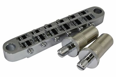 GOTOH GE-103B-T-C-BS Guitar Bridge - large metric posts, brass saddles - Chrome