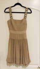 Blugirl Blumarine Beige Party Cocktail Dress Embellished 42 6 655