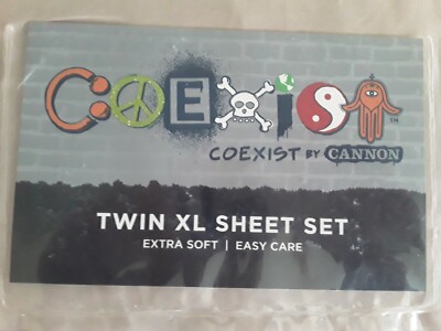 Coexist by Cannon Twin XL Sheet Set Tan Polyester Great for Dorms New in Bag