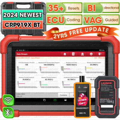 LAUNCH X431 CRP919X BT OBD2 Scanner 2024 Bidirectional Scan Tool ECU Coding FCA