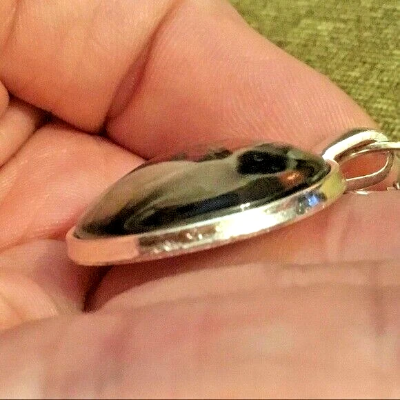 YING YANG WOLF ANIMAL 1" Colgante Grande en Plata de Ley 925 22" Collar Mujer Foto 3 de 4