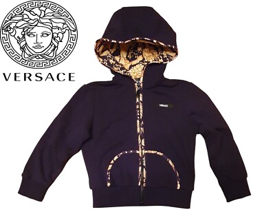 Authentic Versace Baby Jungen schwarzer Hoodie 18-24 Monate 86 cm Made in ITALY Pullover