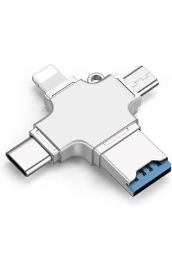 Micro SD Kartenleser 4 in 1 Multi-Port Kartenleser Universal tragbarer Speicher...