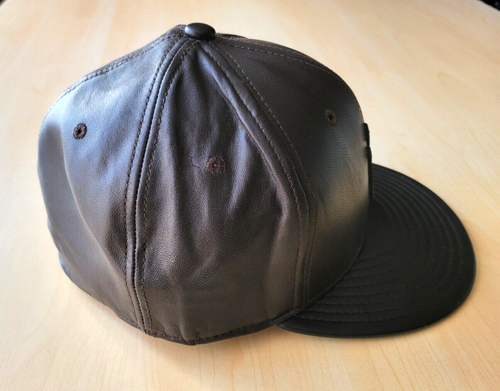 New Era New York Yankees Genuine 100% Leather Deadstock Fitted Hat 7 3/4 Brown - Picture 4 of 7