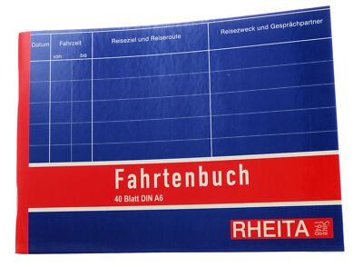 Rheita  Fahrtenbuch DIN A6, 14,8x10,6 cm, 40 Blatt mit Jahresübersicht 5015-2