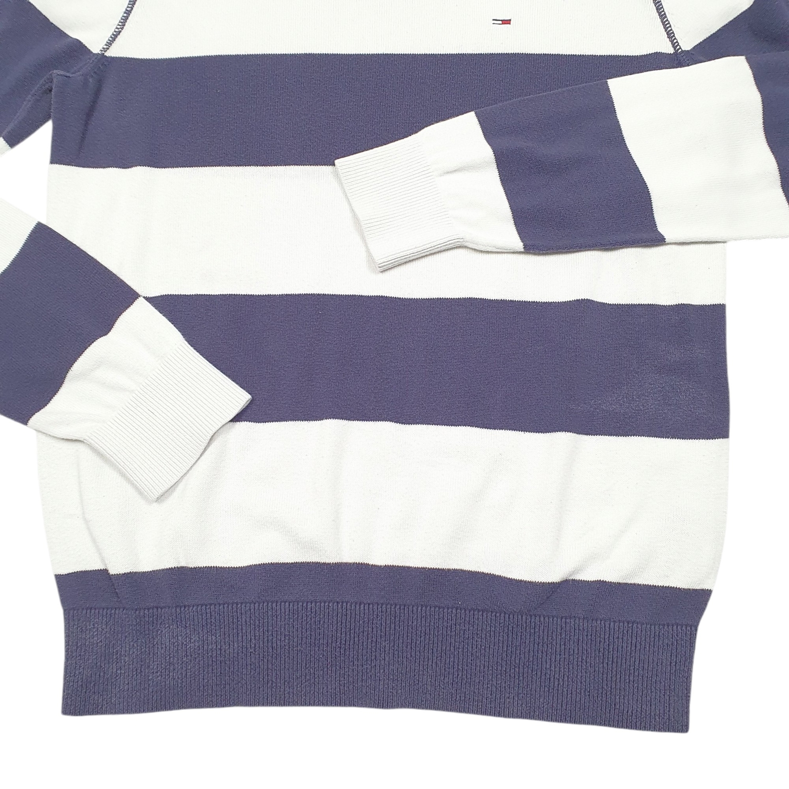 TOMMY HILFIGER Crewneck Knit Stripe Jumper Sweatshirt Mens S image 4
