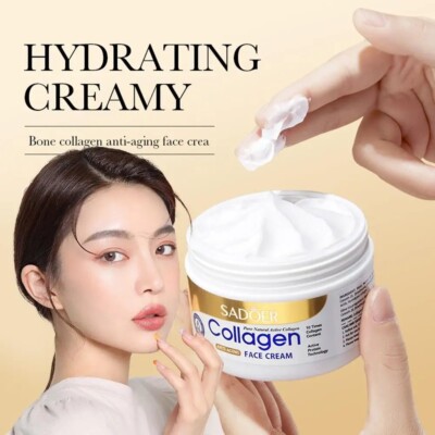 Collagen Creme Fürs Gesicht - 100g Anti-Aging Pflege Mit Hyaluron Für Intensive Feuchtigkeit & Strahlende Haut