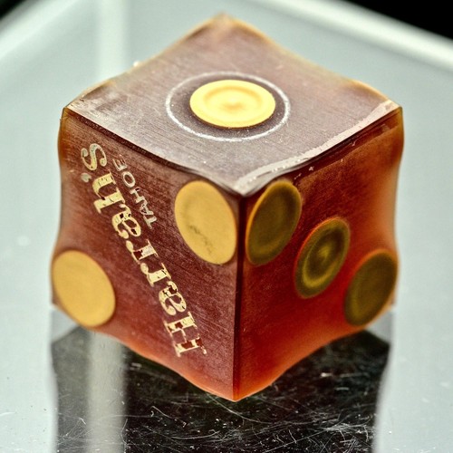 2 Harrah Tahoe Dice:1 Old & Bakelite,1 Not; Diff Sizes, Both modified Bullseye - Picture 8 of 12