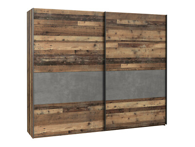 Kleiderschrank Schwebetürenschrank Schrank B270 CASSIA Dekor Old Wood Vintage