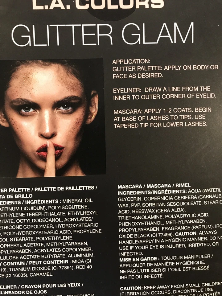 LA Colors Glitter Glam 6 Pc Eye Palette Makeup Glitter Shadow Mascara Liner Nwt - Image 4 of 4