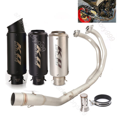 For Yamaha MT-03 2016-25 YZF R3 Full System Exhaust Black Tips Header Link Pipe