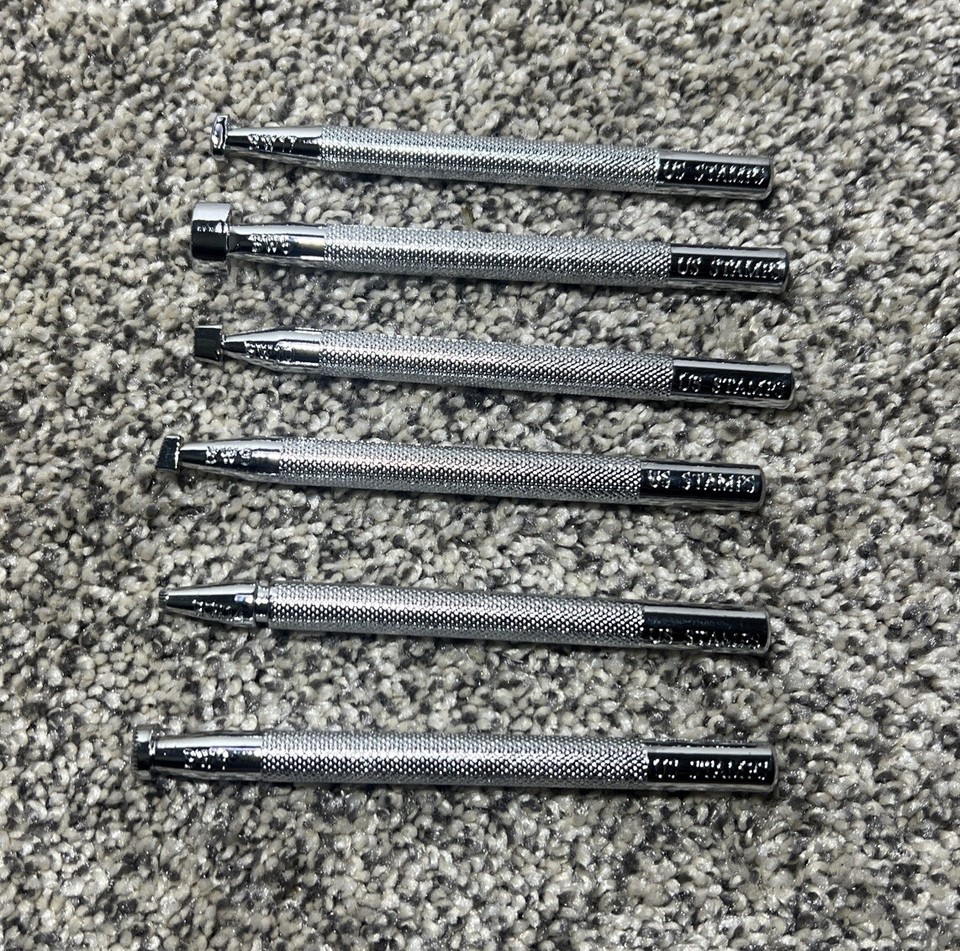 US Stamps Leathercraft tools Set of 7 BW 5/6/9/10/14/17 and carving ...