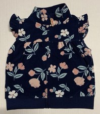 Carter's Baby Girls Floral Zippered Fleece Vest 24 Months EUC