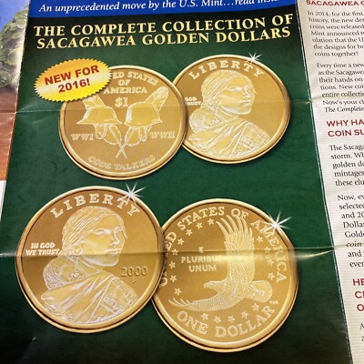 2000-2008 Sacagewea Complete Set w/ Display Case 57 Golden  Dollars Total
