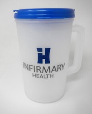 Plastic Insulated Infirmary Health Clear Thermo 32oz Mug & SNAP Lid with Straw