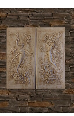  2 X RELIEF Venus Prometheus Flachrelief griechische Skulpturen Wandrelief Bild