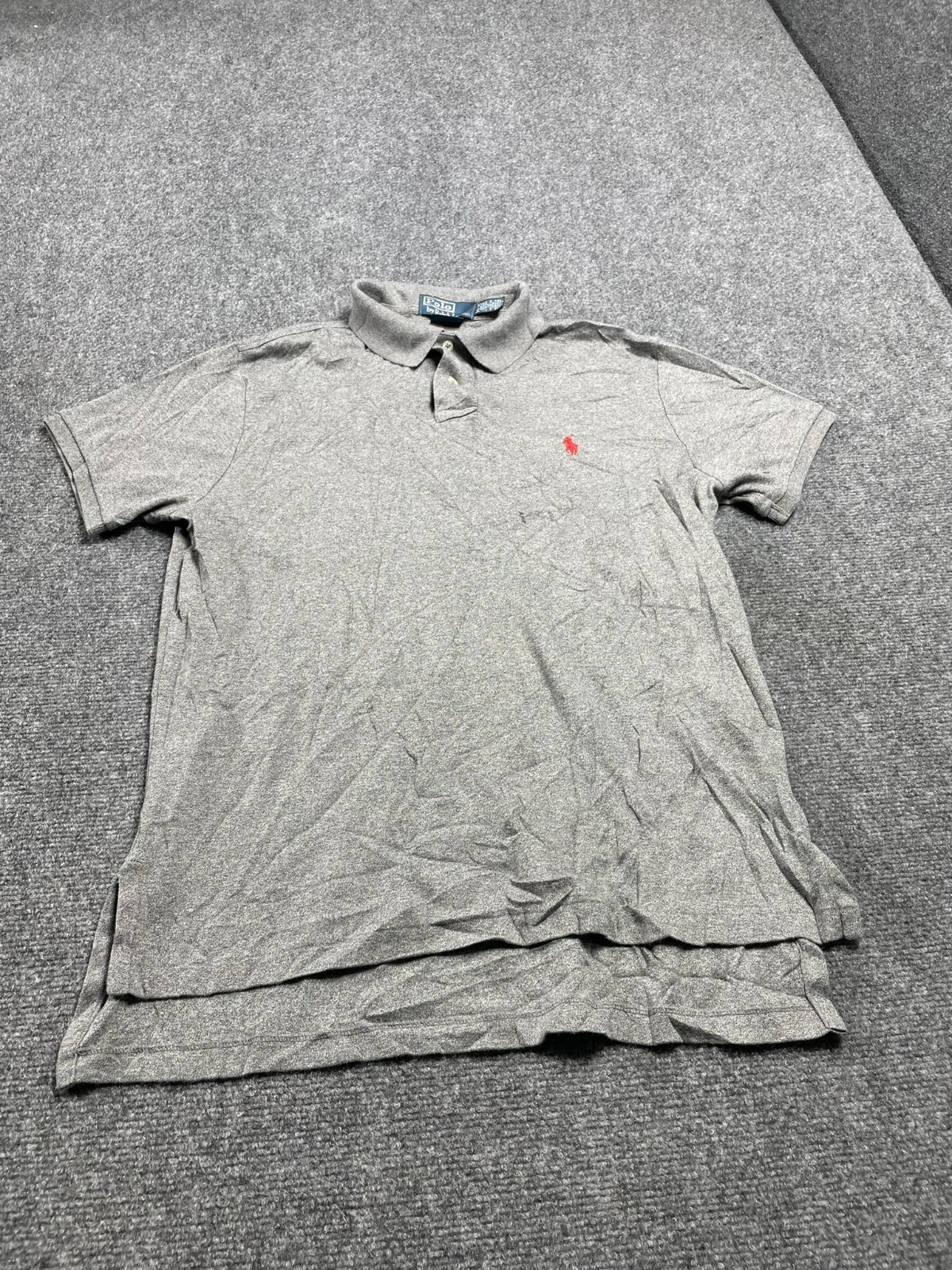 Ralph Lauren Men's Gray Polo Shirt Short Sleeve Collared Size M