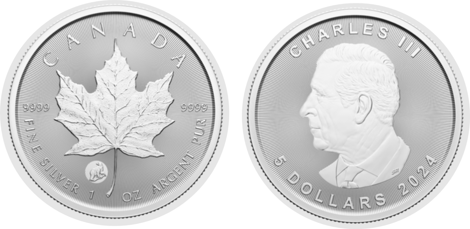 2024 Maple Leaf Polar Bear Privy King Charles III 1oz .9999 Silver Coin ...