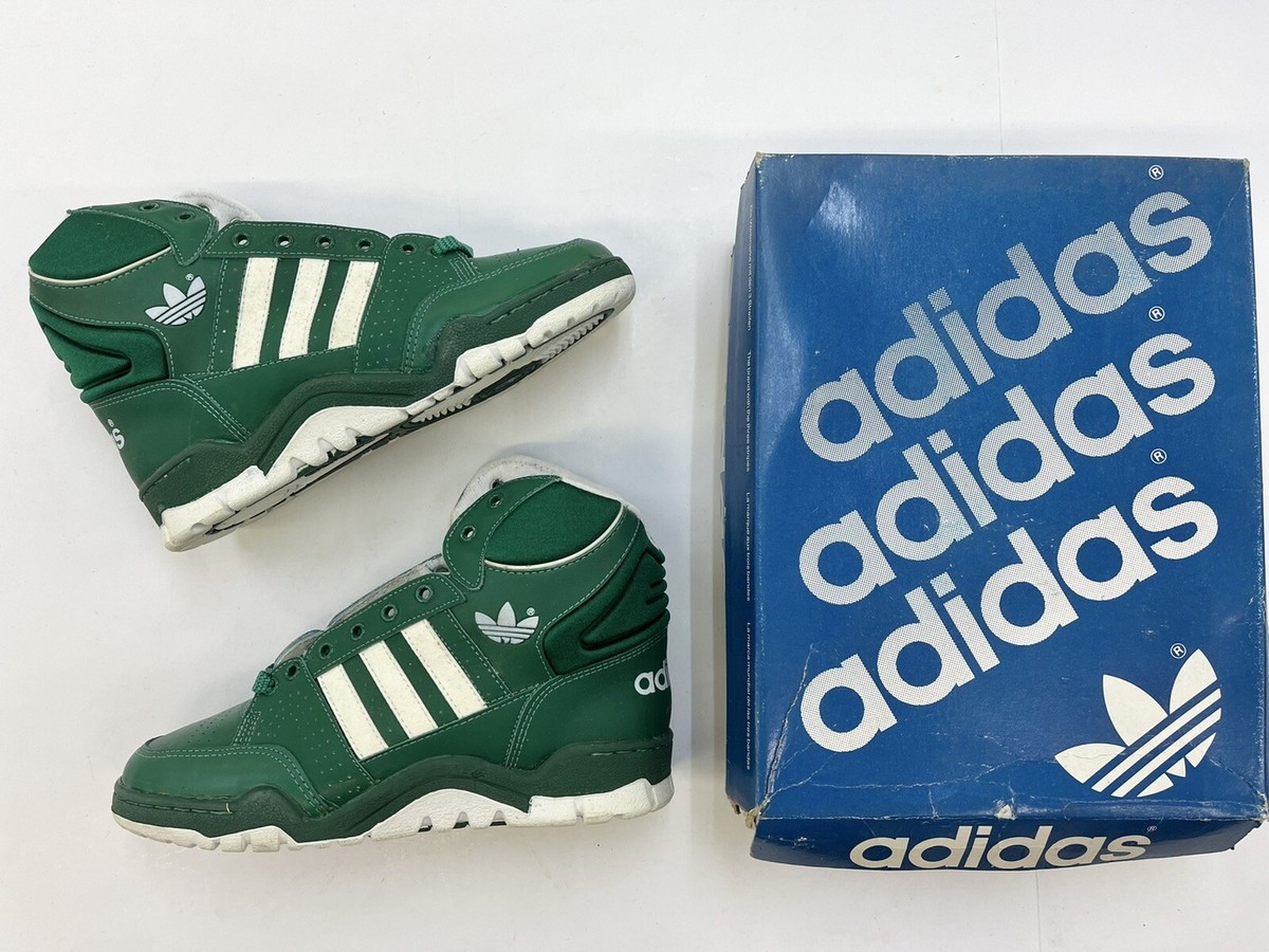 Vintage 80/90's Adidas Phantom Hi green white sz 6.5 leather men