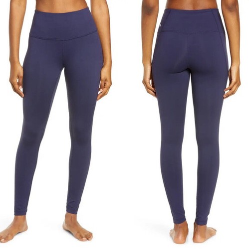 High Waist Leggings - Navy Blue - XXL 