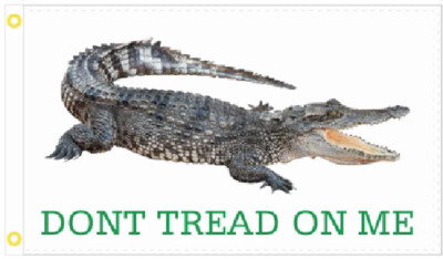 3x5 DON'T TREAD ON ME FLORIDA ALLIGATOR GATOR 100D RON DESANTIS 2024 WHITE Flag