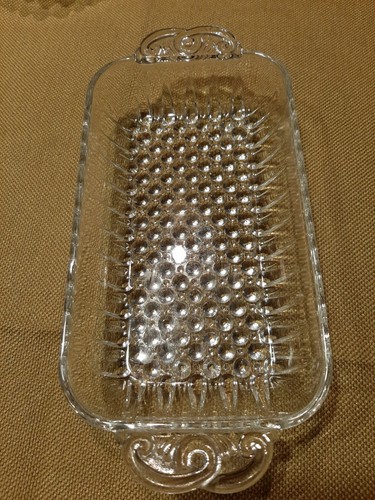 Vintage Klarglas Relish/Süßigkeiten/Gewürz Nagelschale mit Griffen, 4" x 8,5" - Bild 1 von 7