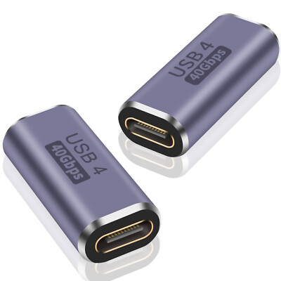 2pcs USB Type C 3.2 100W Female to Female Extender 40Gbps Adapter USB4 Connector